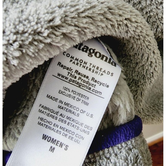 Patagonia Synchilla Pullover Snap T Fleece Jacket Mens Size M Gray Purple a - Picture 5 of 7